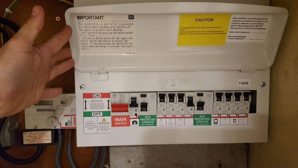 Consumer unit being checked